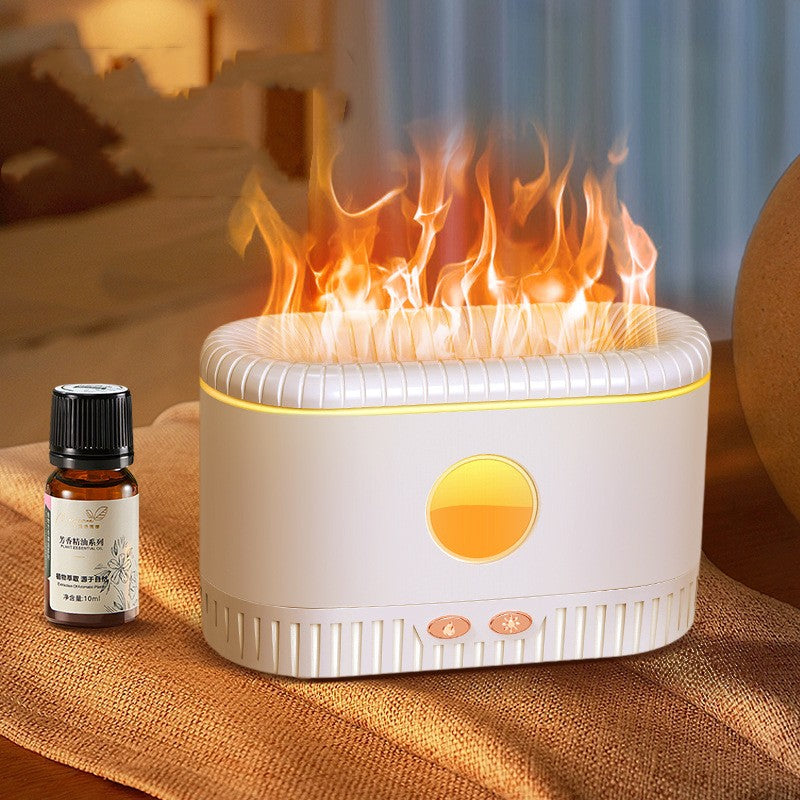 Simulated flame humidifier