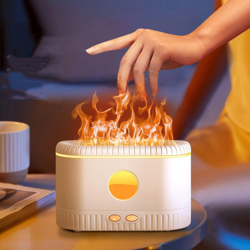 Simulated flame humidifier